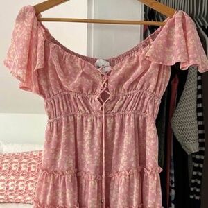 Pink Floral Babydoll Dress